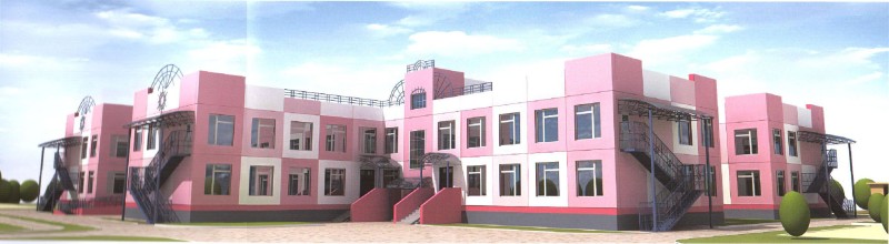 Фасад детского сада в микрорайоне 3А на улице Богдана Хмельницкого