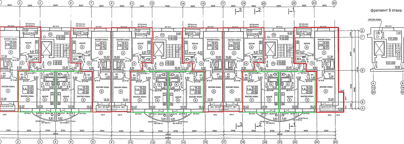 План 9-этажного дома по ул. Кукшумская 5 корпус 1
